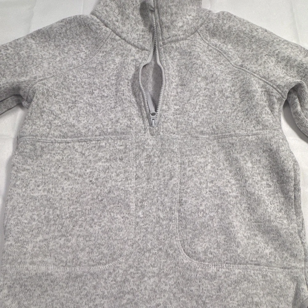 Old Navy Girls Gray Fleece 1/4 Zip Mock Neck Long Sleeve Sweatshirt M (8)
